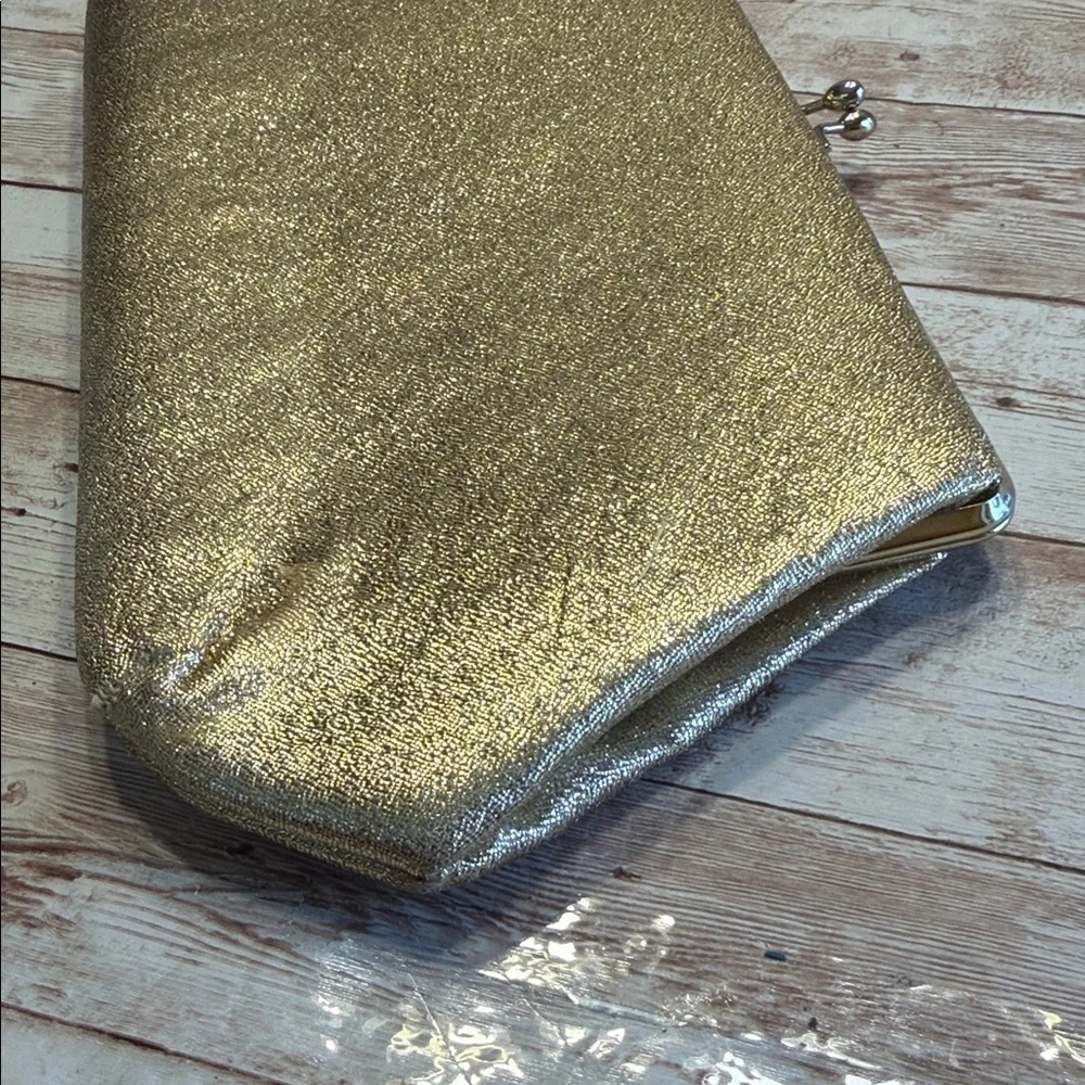 Vintage Gold Glitter Clutch 60's 70's